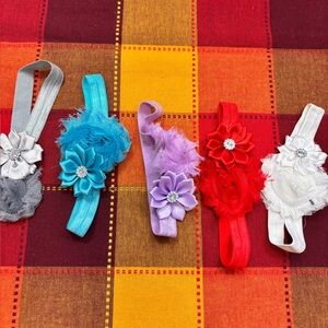 Colorful Floral Baby Headbands Set